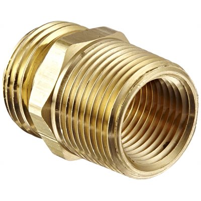 Brass adapter 3 / 4 GHT to 3 / 4 NPTF
